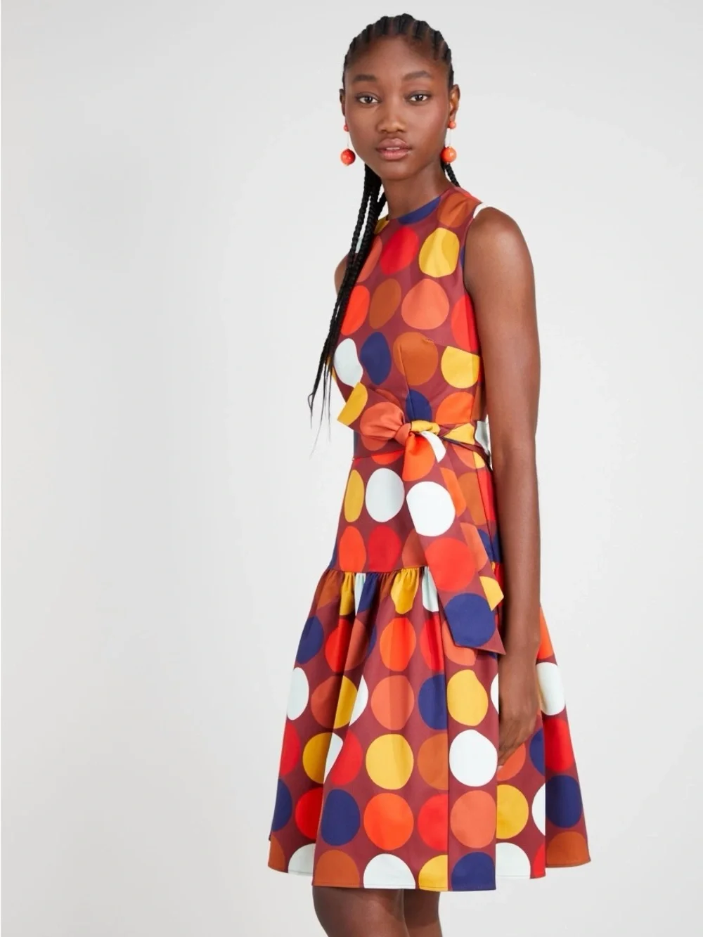 Kate Spade Dot Party Julia Faille Dress Colorful Polka Dot Fit & Flare Size 14